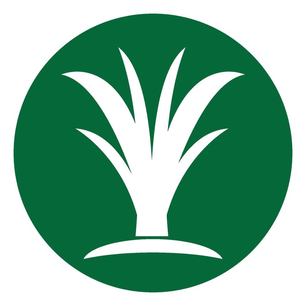 grass icon illustration on green background vector