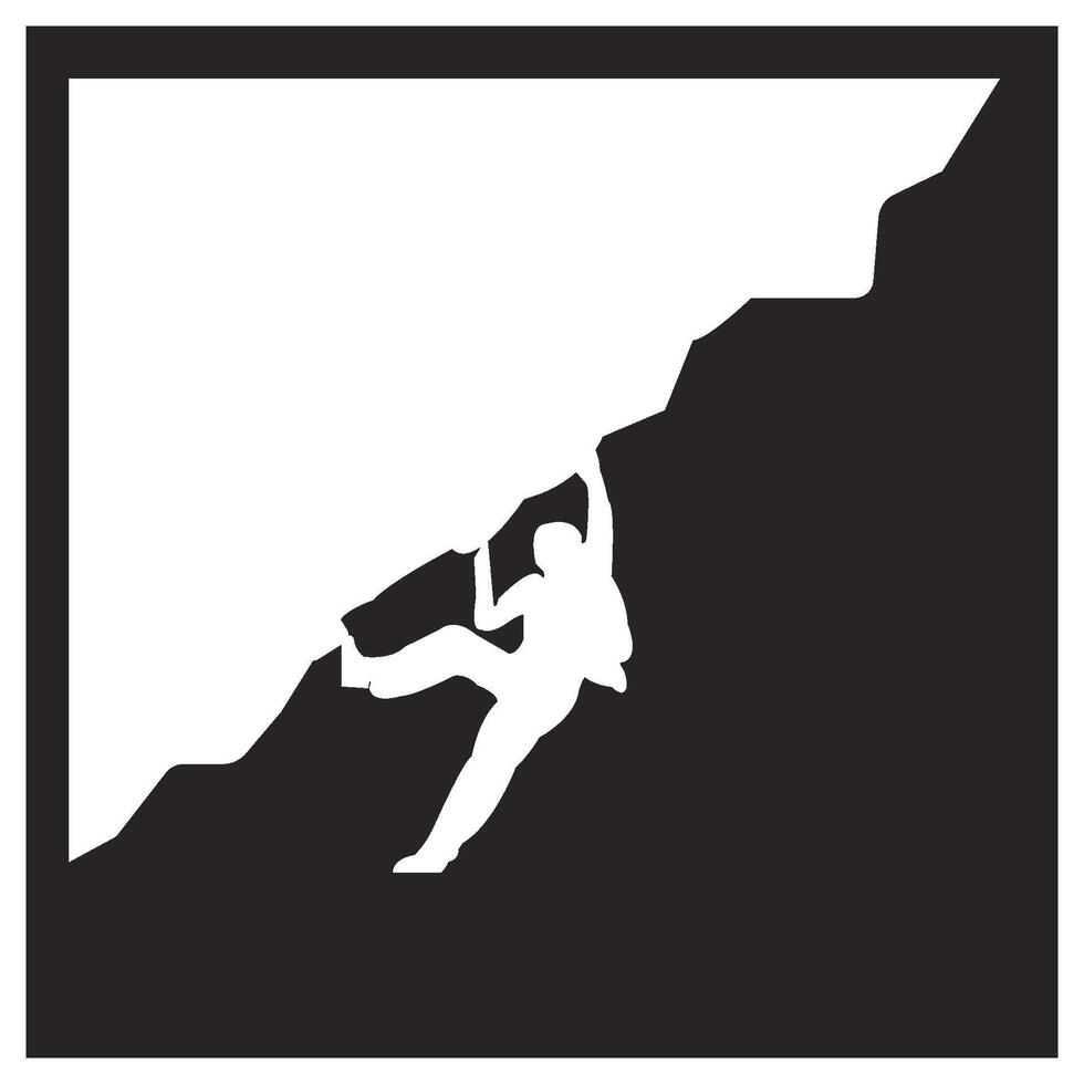 rock climbing icon isolated on black vector