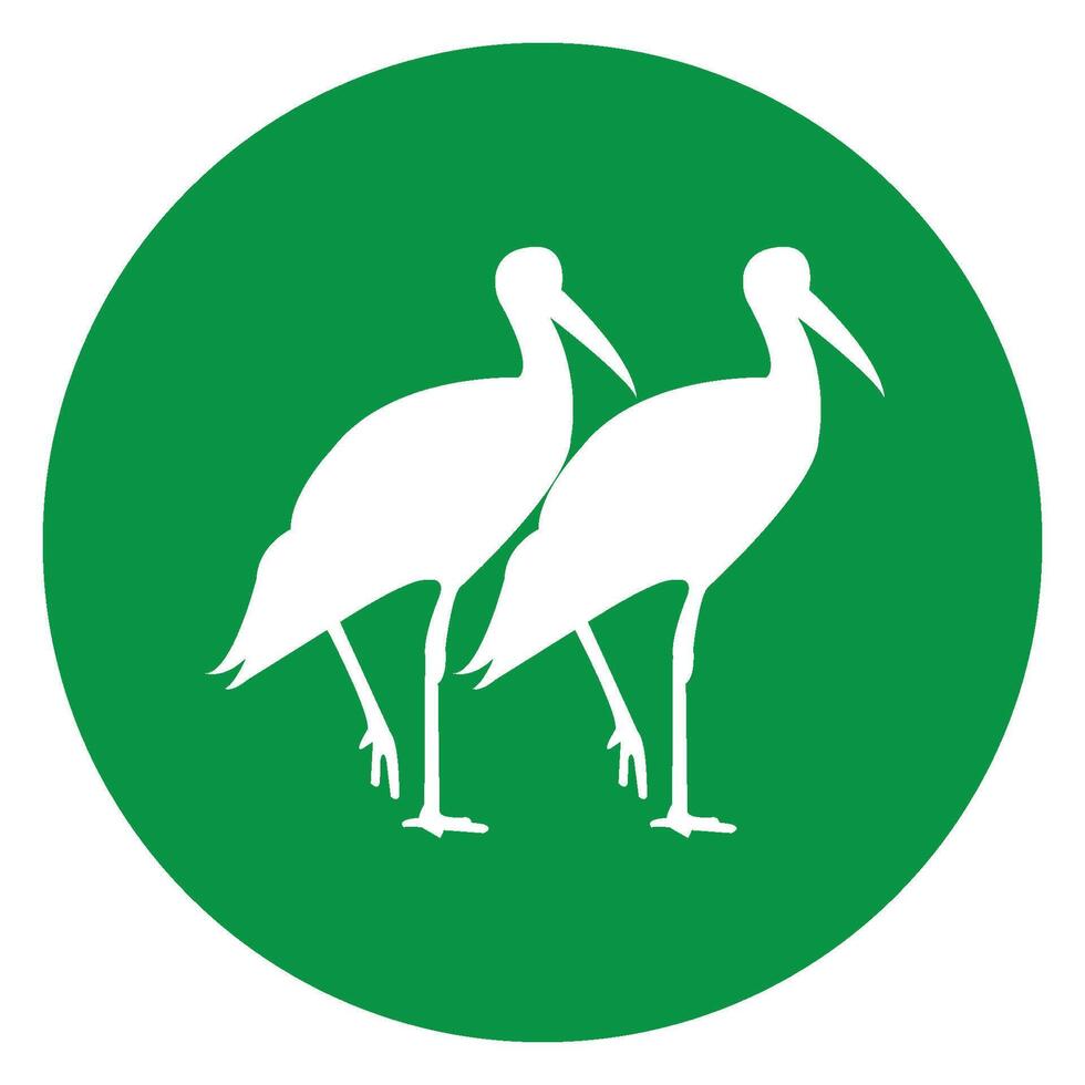 long-legged bird simple design vector