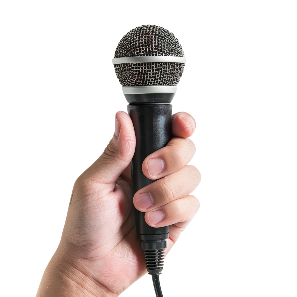 Hand Holding a Microphone png