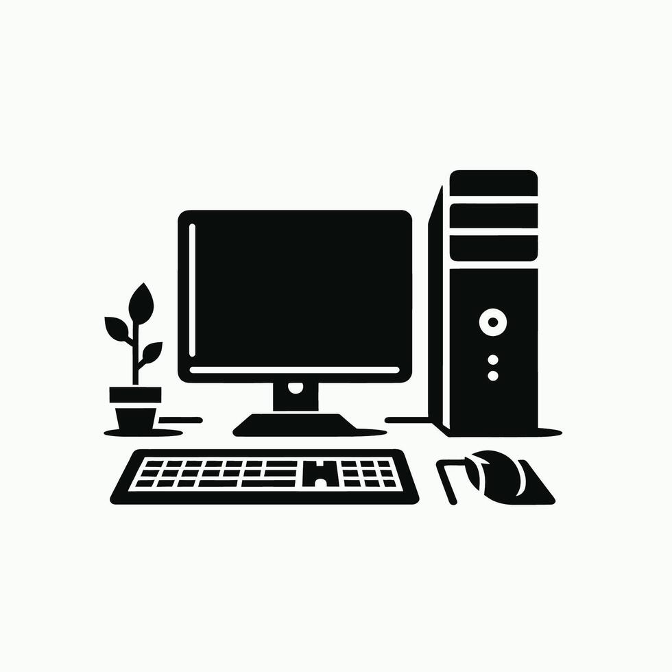 Computer icon on white background vector