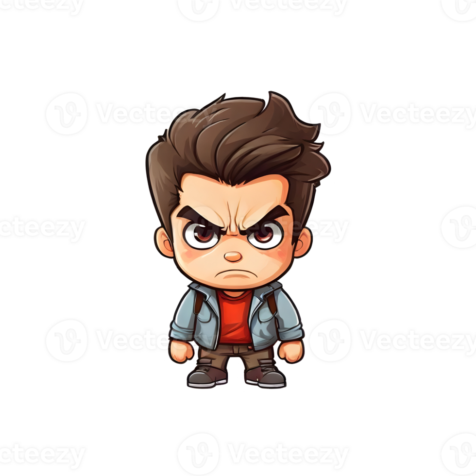 A cartoon character with an angry expression png