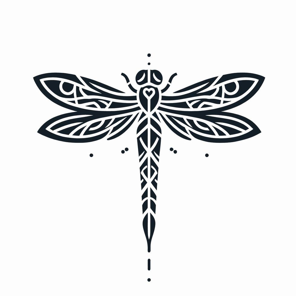 Dragonfly tattoo design vector