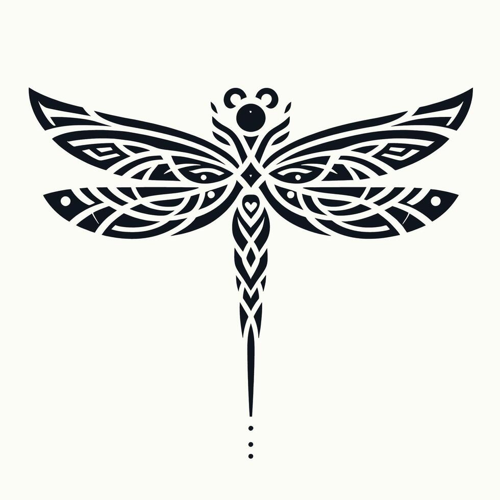 Dragonfly tattoo design, tribal style, tribal dragonfly tattoo design, tribal dragonfly tattoo illustration vector