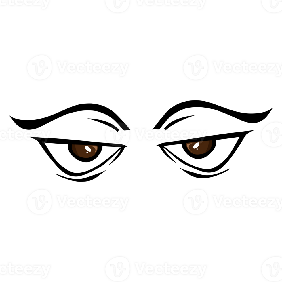 Cartoon eye design with transparent background. Perfect for stickers, tattoos, icons, stamps png