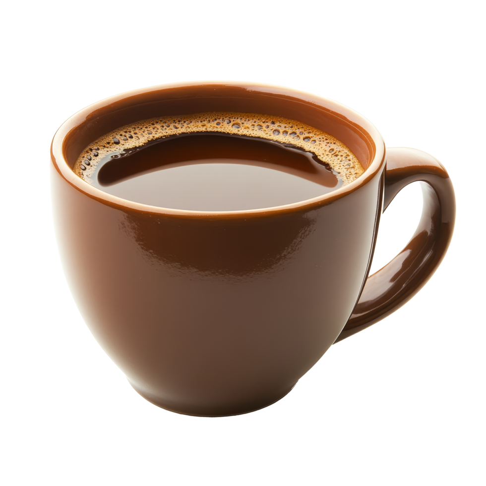 A steaming cup of brown coffee sits on a transparent background, inviting warmth and comfort for any coffee lover, brown cup of coffee on transparent background png