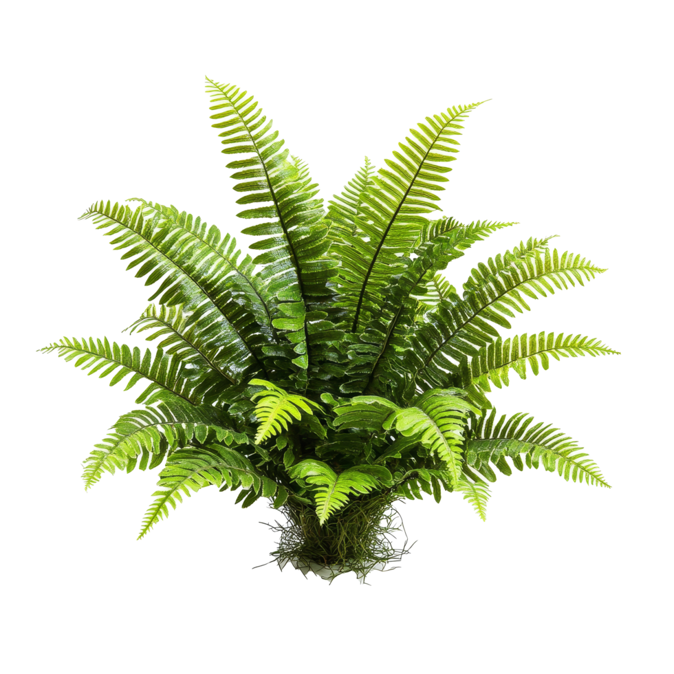 A close-up of a lush fern with feathery leaves and vibrant green color on a transparent background, Close up of aloe vera plant on transparent background png