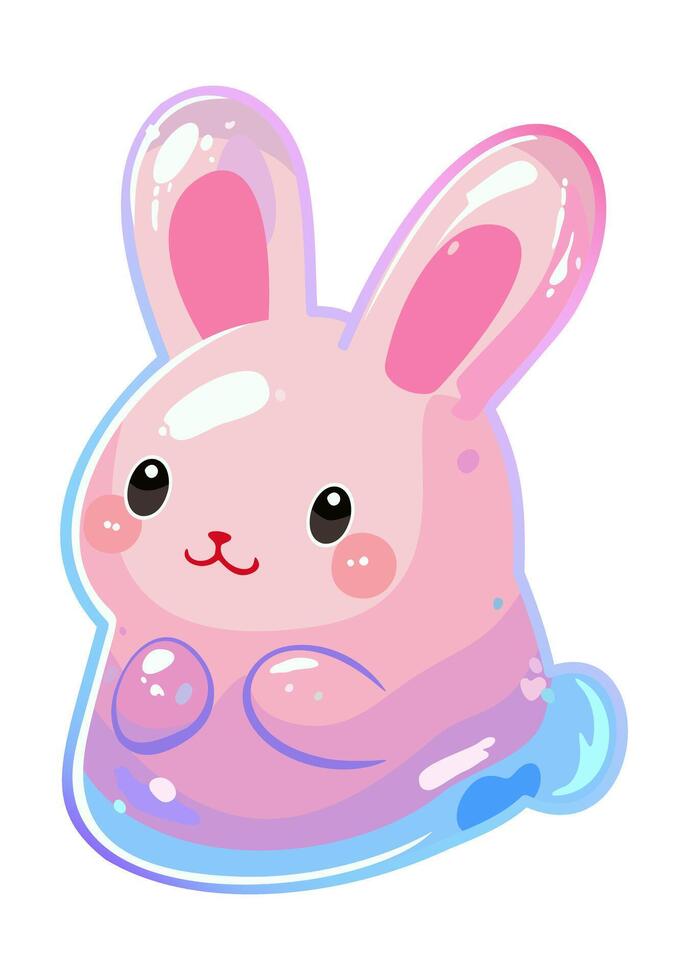 Jelly candy. Colorful gummy rabbit. Jelly hare fruit gummies. isolated illustration vector