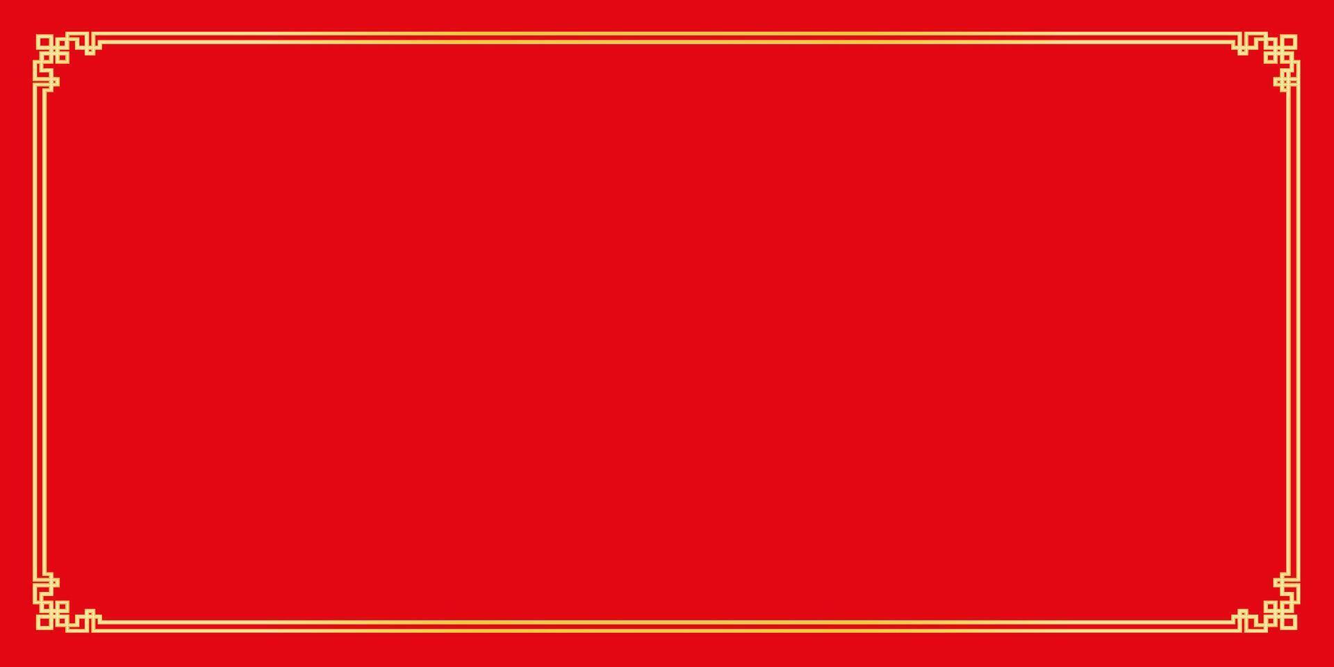 Chinese New Year background with golden border, Tradition Chinese border frame vector