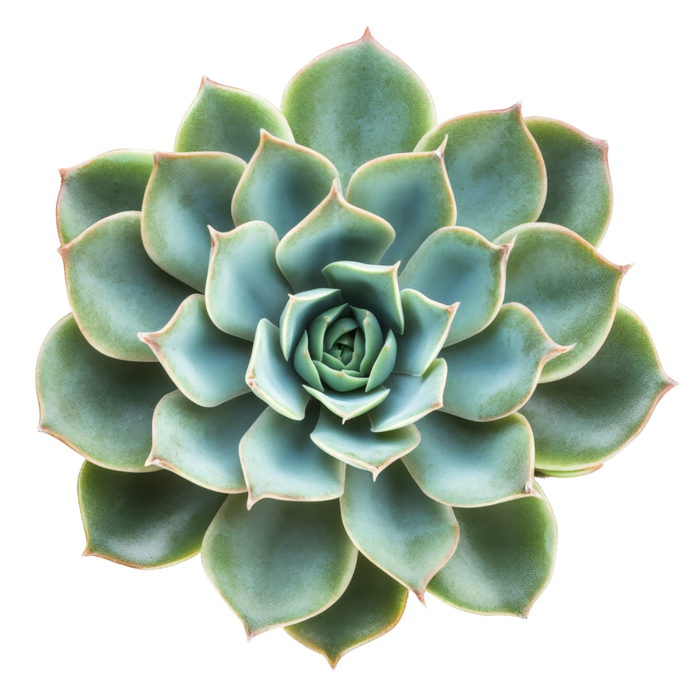 A lush succulent plant features intricate layers of green leaves against a clean backdrop, Close up of succulent plant on transparent background png