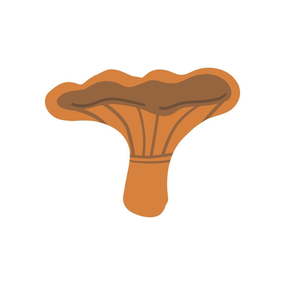 Illustration of an orange mushroom with a simple design. Perfect for nature, autumn, forest-themed content, or playful botanical art with earthy tones vector