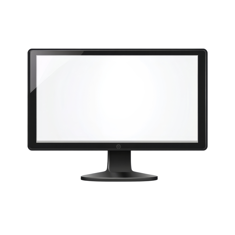 The display monitor features a blank screen, ideal for presentations or creative projects, display monitor with blank isolated transparent background displayon transparent background png