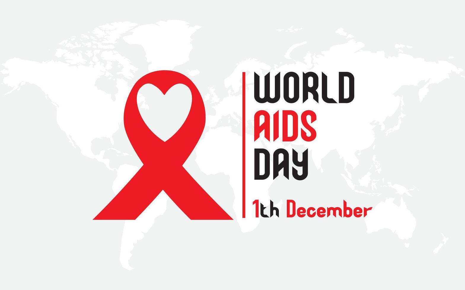 World aids day ribbon 1 December. World Aids Day concept with white background for design banner, poster, background vector