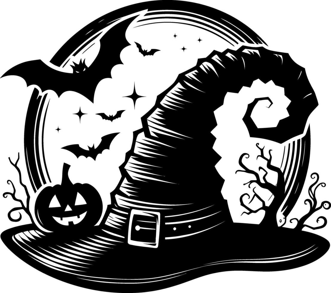 Halloween witch hat vector