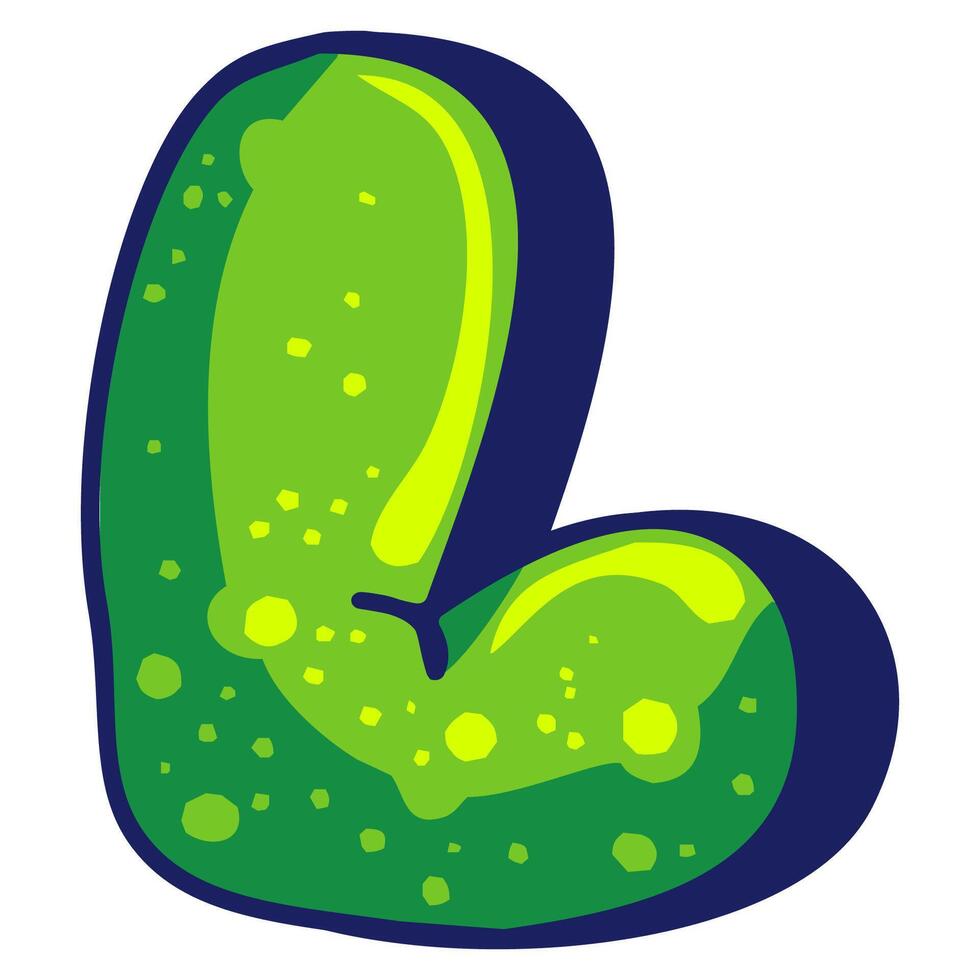 Bubble graffiti font style Letter L vector