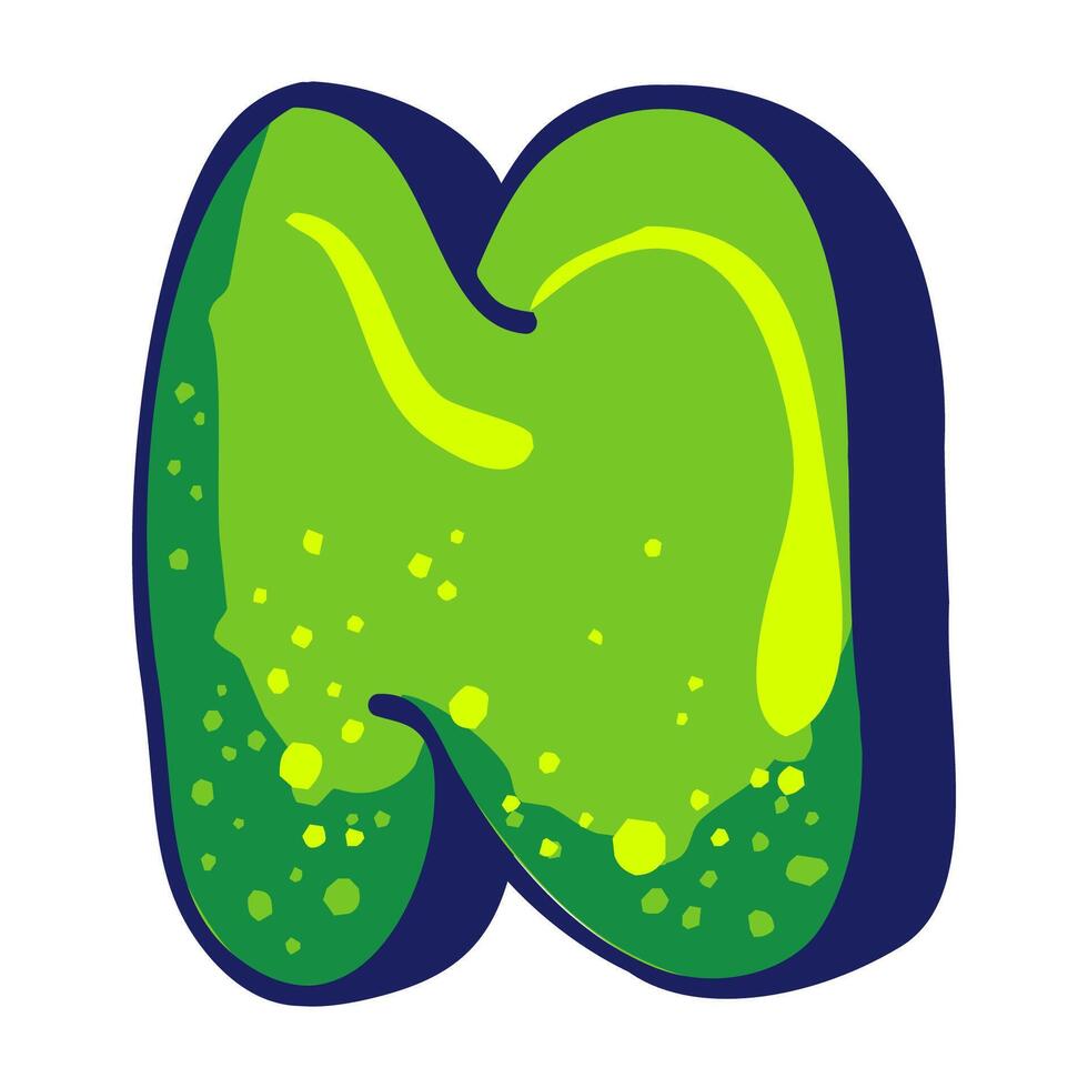 Bubble graffiti font style Letter N vector