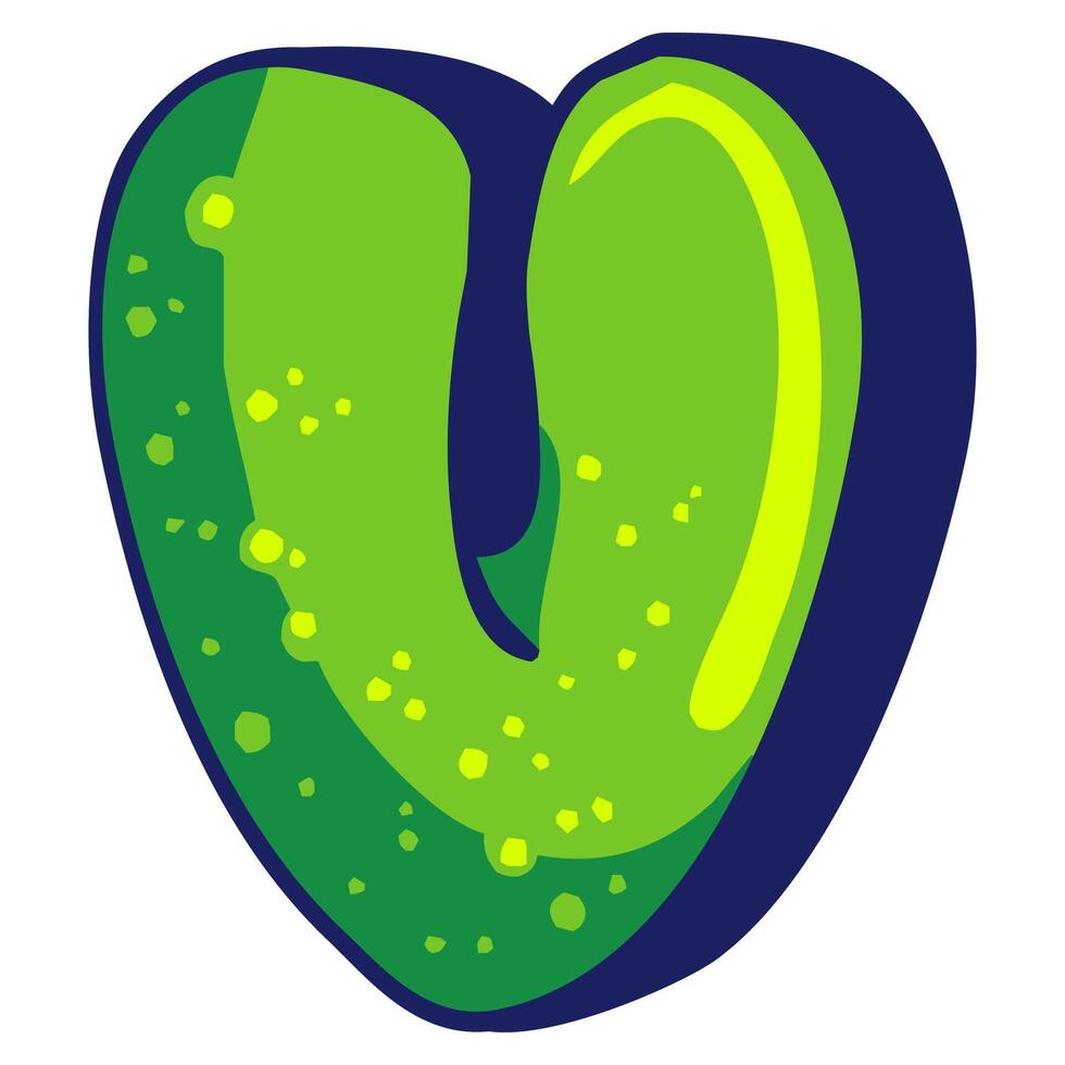 Bubble graffiti font style Letter V vector