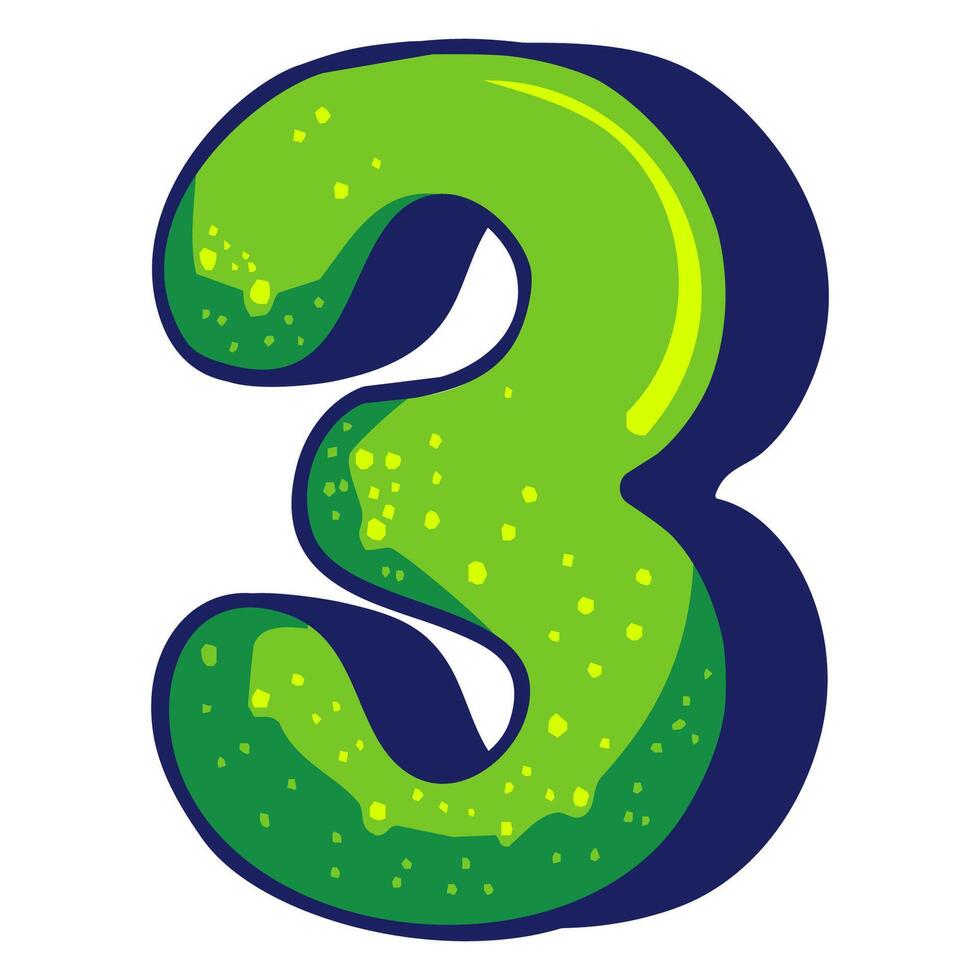 Bubble graffiti font style number 3 vector