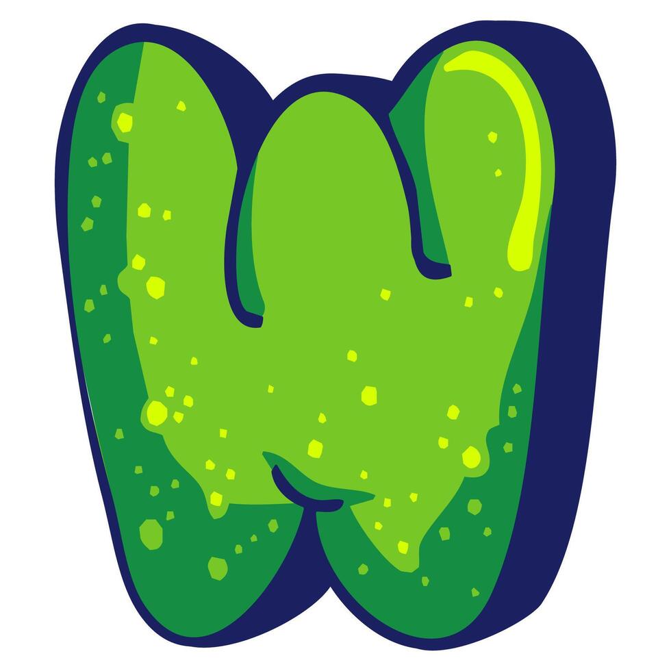 Bubble graffiti font style Letter W vector