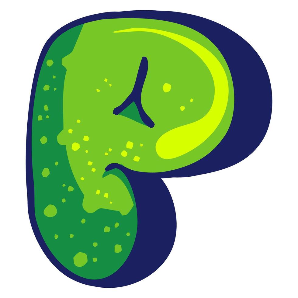Bubble graffiti font style Letter P vector