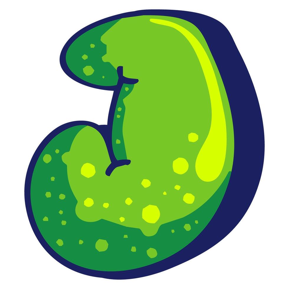 Bubble graffiti font style Letter J vector