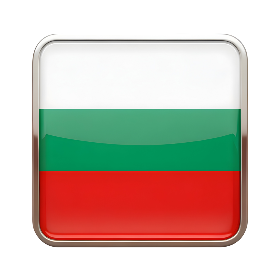 3D Bulgaria Flag Icon in Rectangle Shape Perfect for National Celebrations and Events png