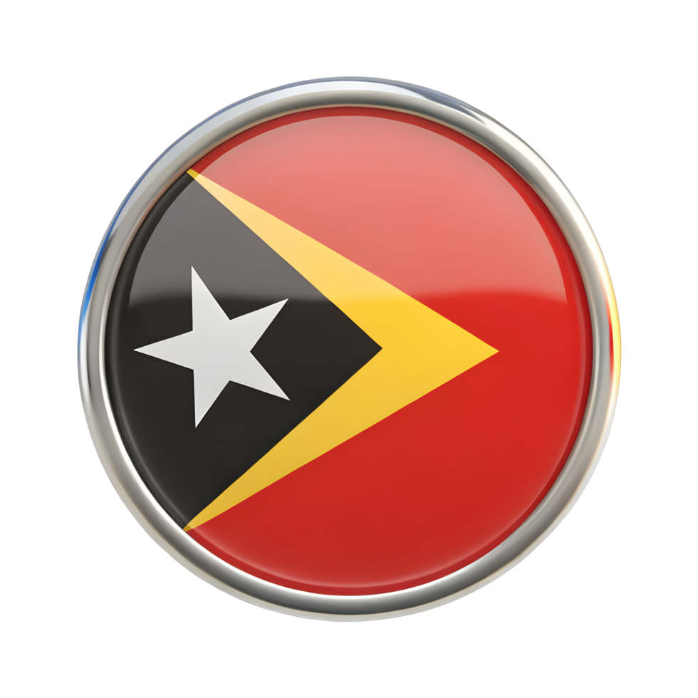 3D Icon of the East Timor Republic Flag in a Circle Shape for Creative Use png