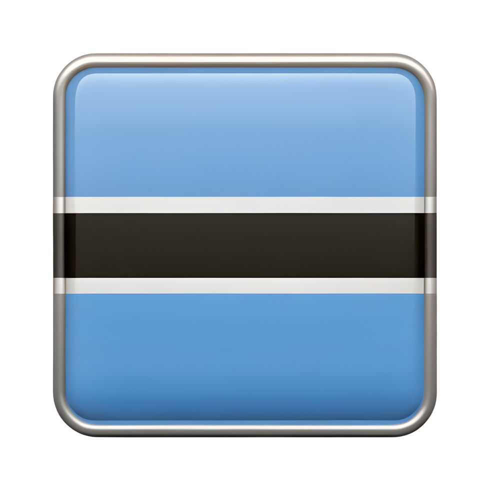 3D Botswana Flag Icon in Rectangle Shape Perfect for Web and Print Use png