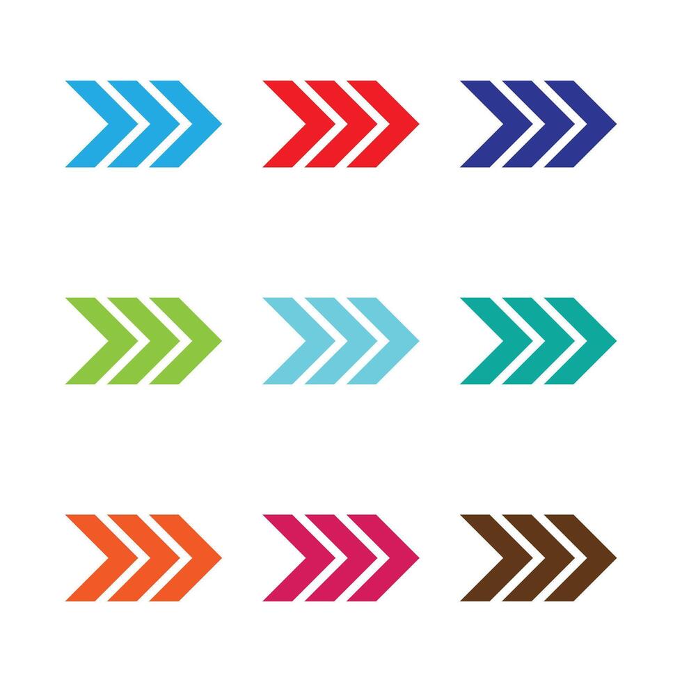 Colorful directional arrow icons set. arrow symbols isolated on white background vector