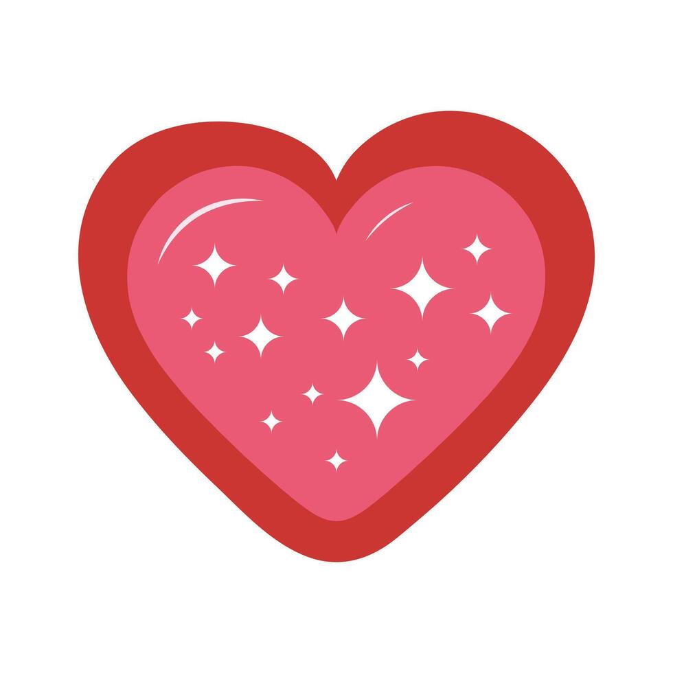 A heart shaped icon with stars on it vector