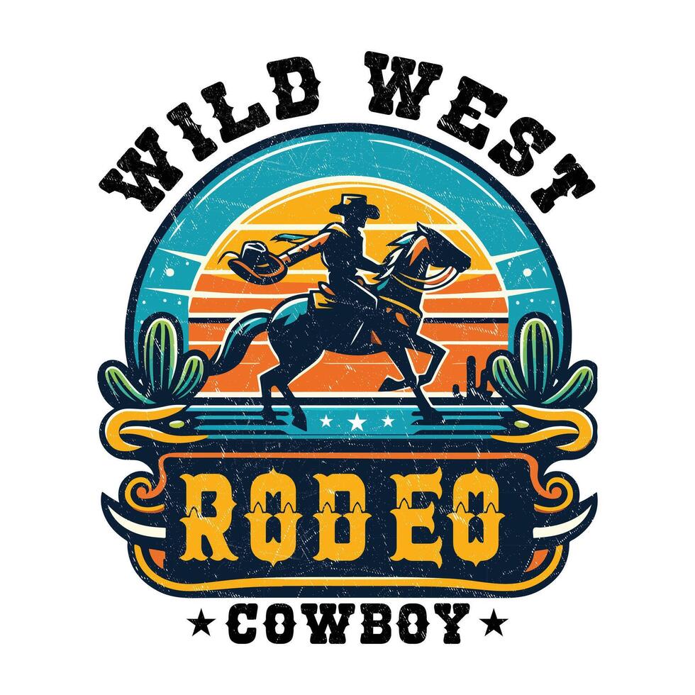 Wild west rodeo logo vector