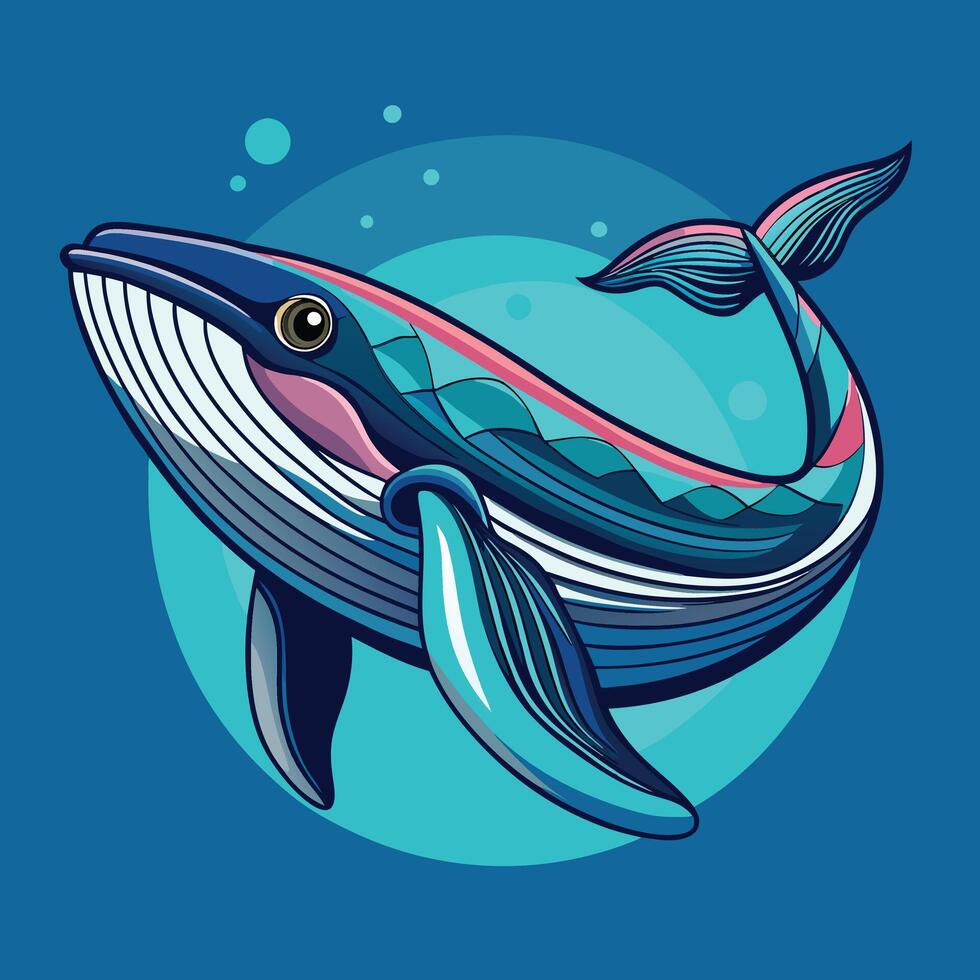 A whale illustration on solid background vector
