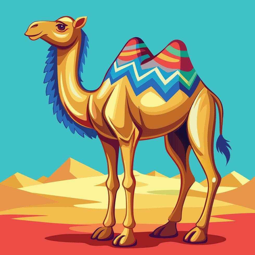 Camel illustration on solid Background vector