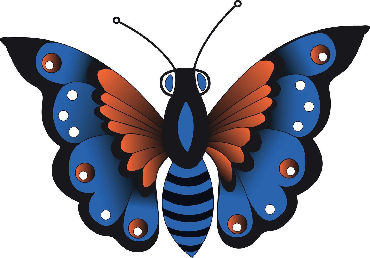 Outstanding and Colorful Monarch Butterfly with White Background Easy to Edit and Easy to Change Color vector