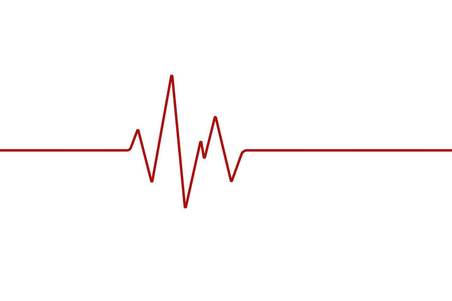 Heartbeat line diagram illustration in red color vector