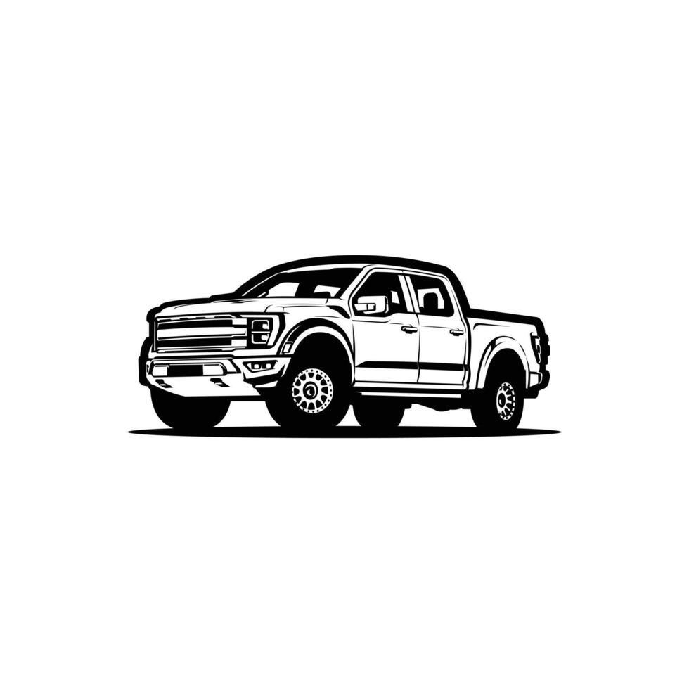 Premium 4x4 Adventure Truck Monochrome Silhouette Design Isolated vector