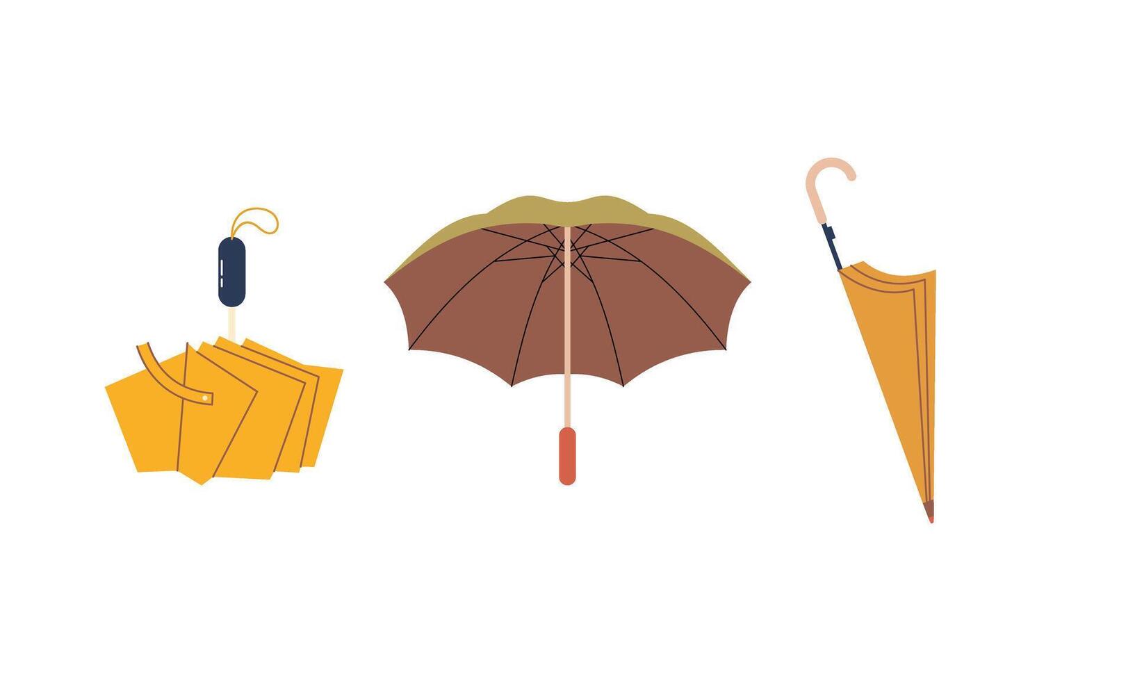 Umbrella logo, portable, collapsible devices designed to shield from rain or sunlight vector
