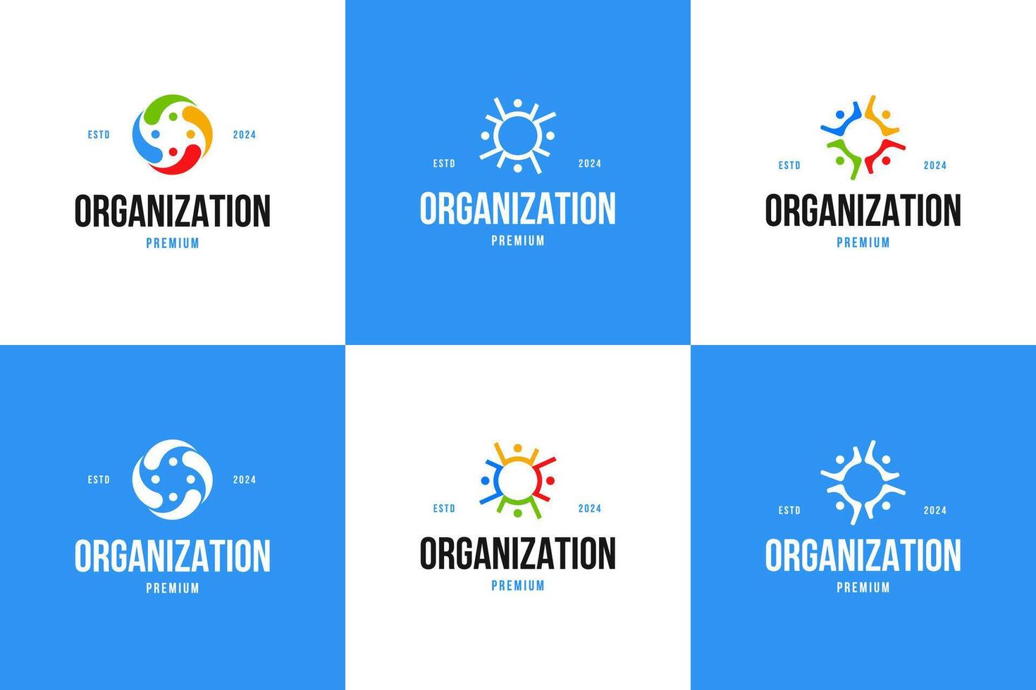 Set of creative unity circle for social organization logo design template illustration vector