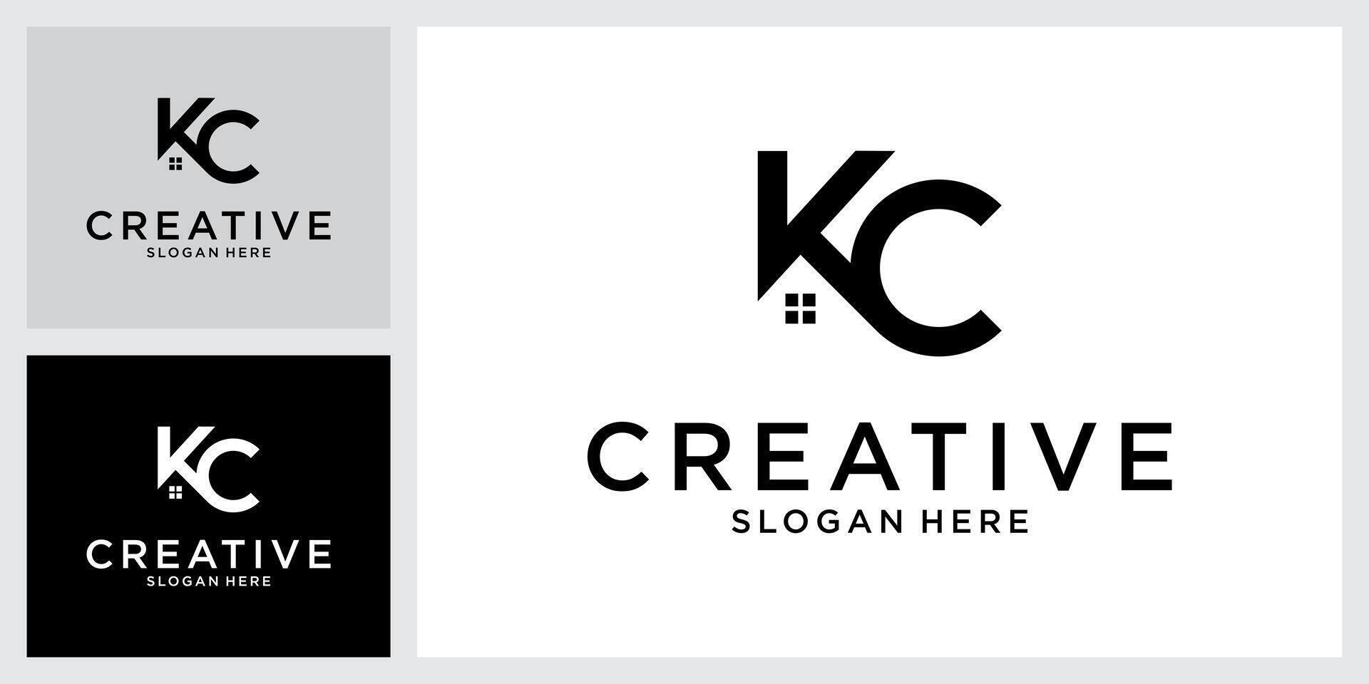 KC or CK initial letter logo design vector