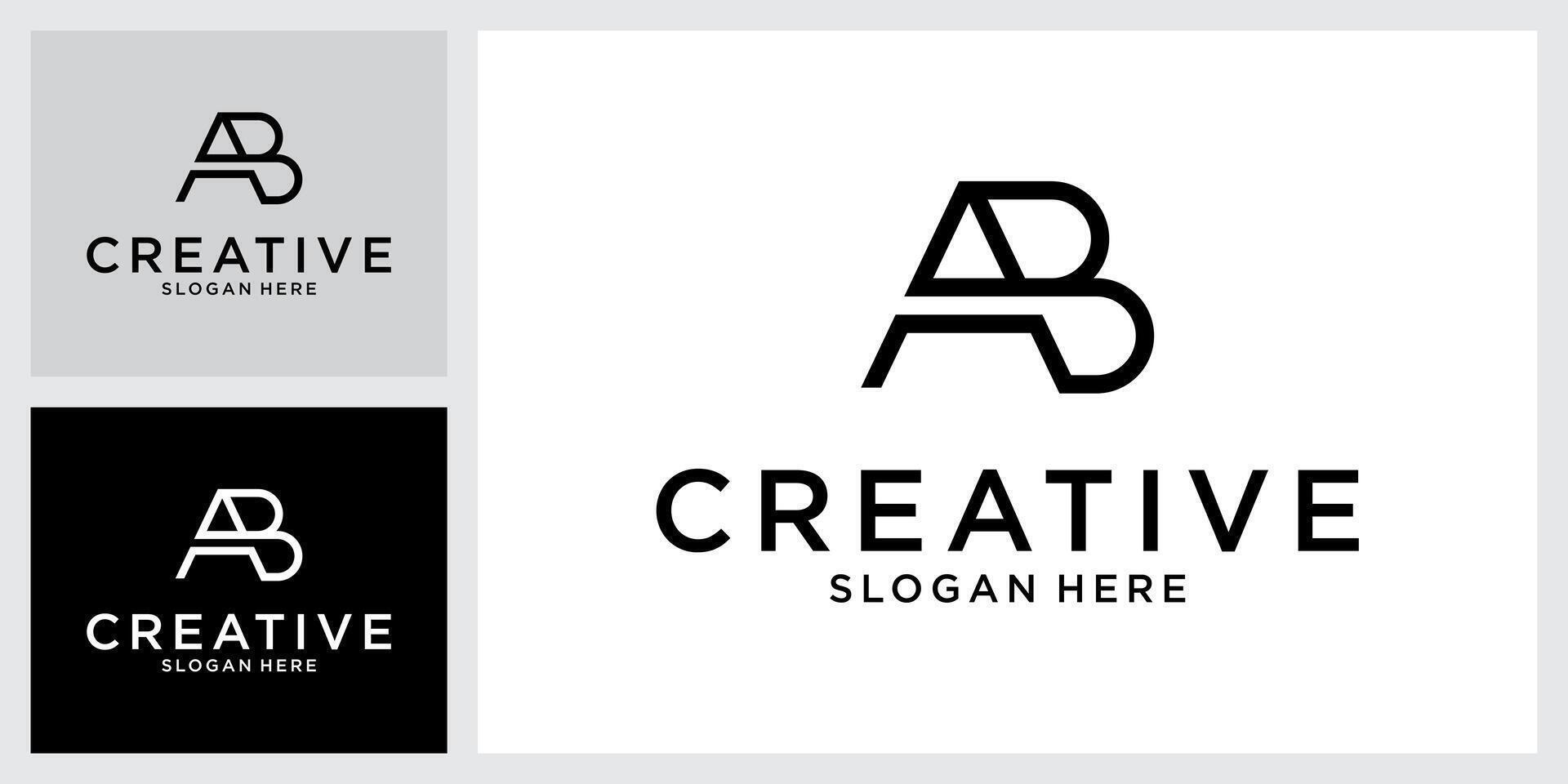 AB or BA initial letter logo design vector