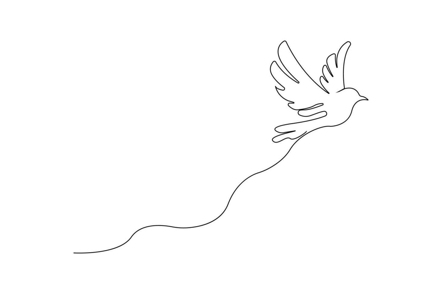 Hand-drawn bird one-line art drawing isolated on white background vector
