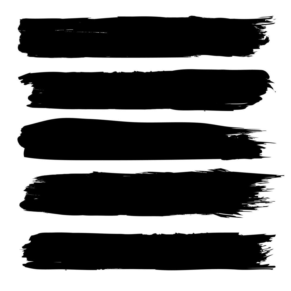 Set of brush stoke on white background vector