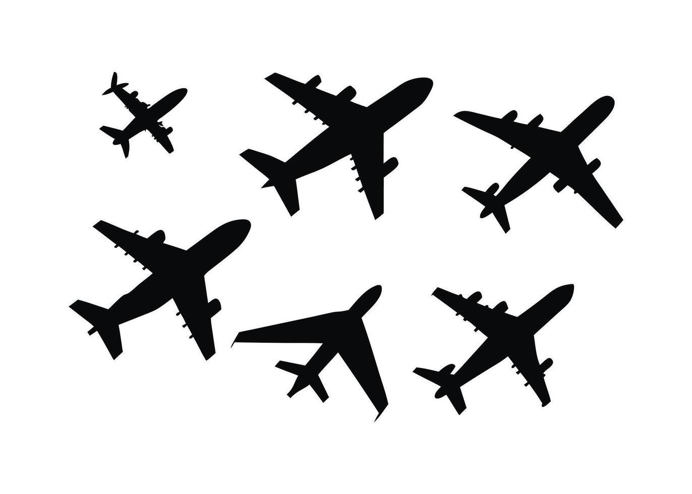 airplanes set of a silhouette illustration vector