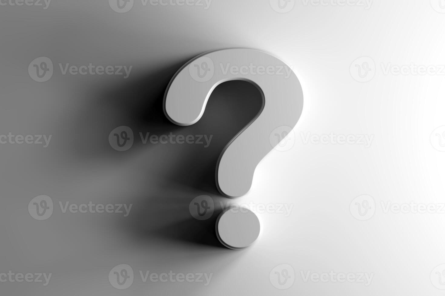 Question mark on white background. Business support concepts, questions, doubts, causes. with copy space. photo