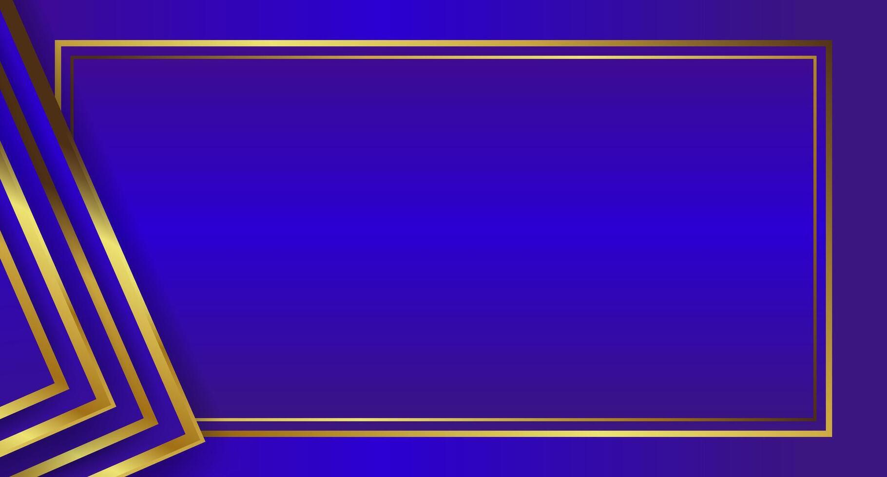 Abstract luxury blue background with golden lines, suitable for presentations, invitations, banners and award templates. vector