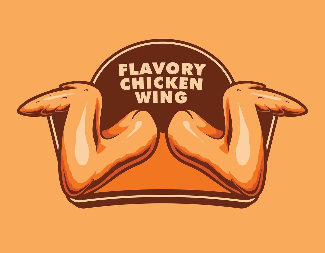 Chicken wing restaurant logo template vector