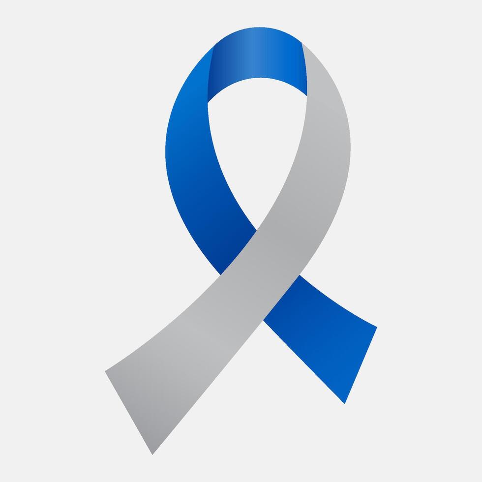 Blue and gray ribbon awareness. vector