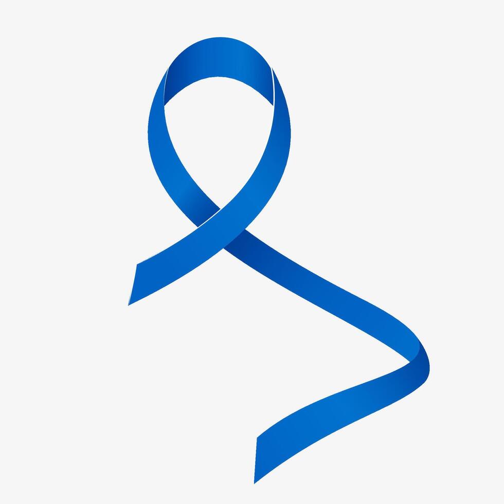 Blue ribbon awareness isolated on white background. vector