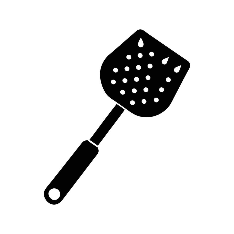 Perforated BBQ spatulas with fire illustration vector