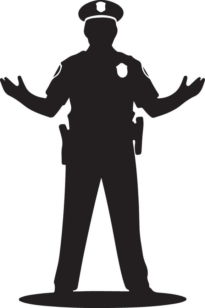 Police officer silhouette illustration vector